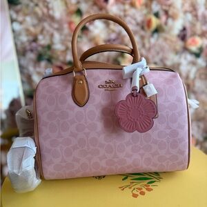 Rowan Large Satchel Bag In Signature Canvas With Charms